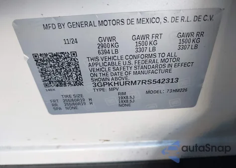 2024 Honda Prologue Ex z USA, uszkodzony, nr VIN 3GPKHURM7RS542313